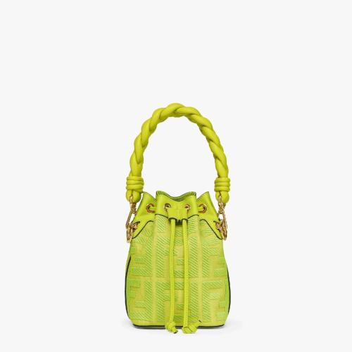  FENDI芬迪 22年秋冬 女士 手提包 嫩芽綠FF帆布迷你手袋 8BS010AKKWF1JCP