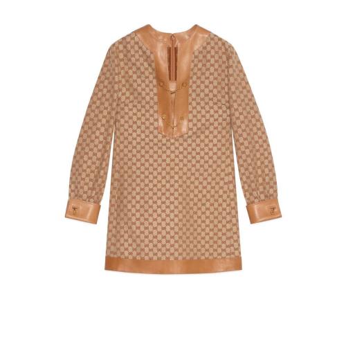  GUCCI古馳 22年秋冬 女士 GG亞麻帆布土耳其長袍 655427 Z8AOA 2254