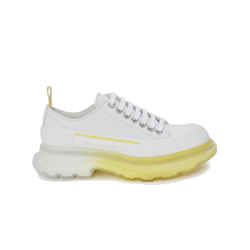 Alexander McQueen/亞歷山大麥昆 22年秋冬新款 Tread Slick系列 女士白色牛皮革系帶鞋702042WHZ6E8943