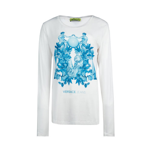 VERSACE/范思哲 女士粘膠纖維混紡印花長袖上衣T恤 B2HMA7K7-6129 多色可選