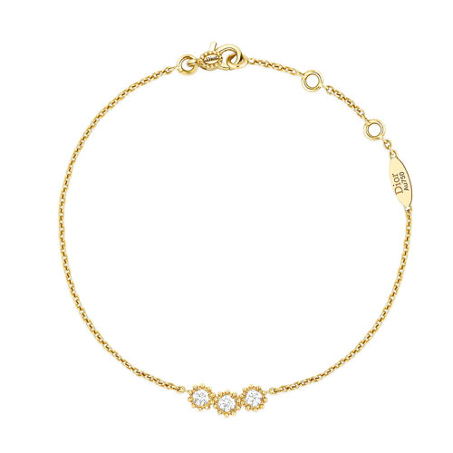 DIOR/迪奧 高級(jí)珠寶新款MIMIROSE系列 18K金鑲?cè)w鉆可調(diào)節(jié)鏈條手鏈