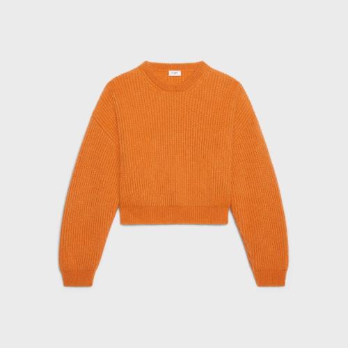  CELINE賽琳思琳 22年秋冬 女士 針織衫 馬海毛/桑蠶絲羅紋繭型袖套頭衫 2A16T377N.11OF