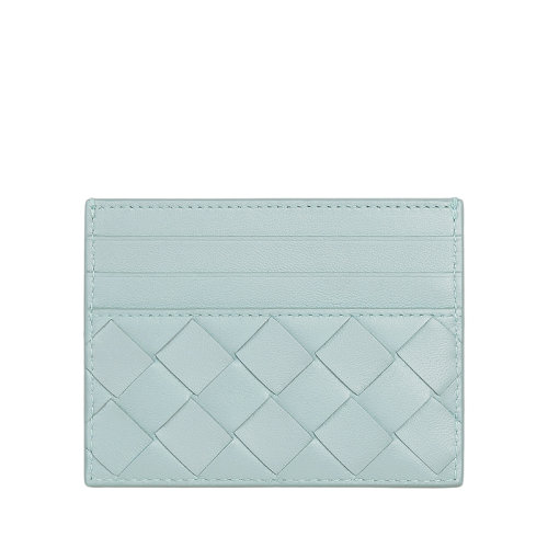 Bottega Veneta/葆蝶家 22春夏新款 女士水洗水鴨藍色Intrecciato編織皮革卡包卡片夾635042VCPP33902