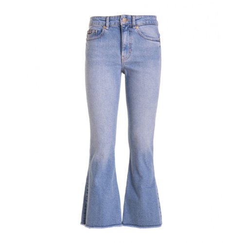 VERSACE JEANS/范思哲牛仔 女士淺藍色棉質(zhì)五口袋休閑褲喇叭褲牛仔褲長褲女褲 A1HZA0H4-60564-904