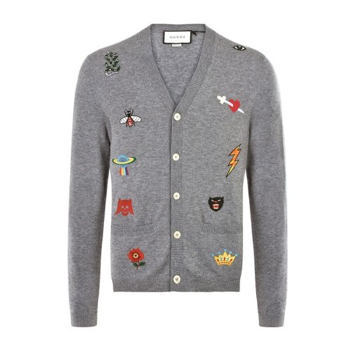  GUCCI/古馳 男士灰色羊毛針織衫/毛衣 525887 X9V55 1113 PLFSX