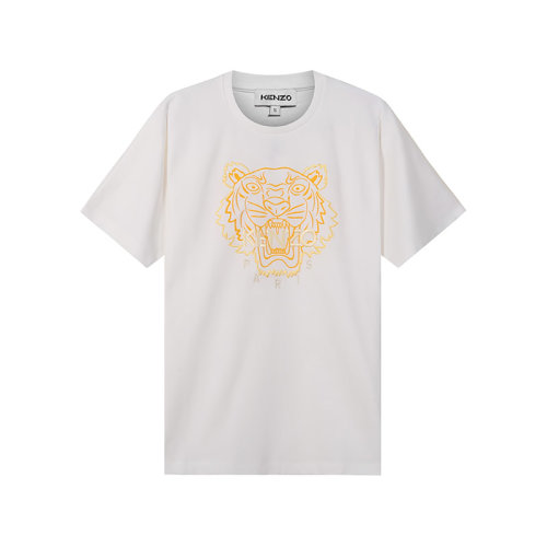 KENZO/高田賢三【22春夏新款】女士棉質(zhì)寬松版圓領(lǐng)短袖T恤虎頭刺繡 2TS677 4YH