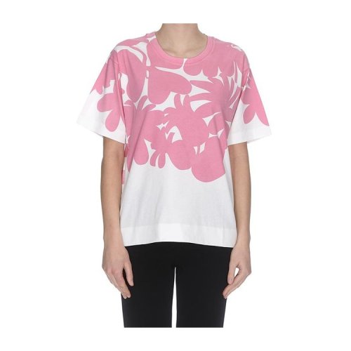 MARNI/瑪尼 19年春夏 圓領(lǐng) 印花 女性 復(fù)古 女士短袖T恤 THJEL32EP2SCP65 衫正面有污漬/膠漬、袖口/下擺位置發(fā)黃