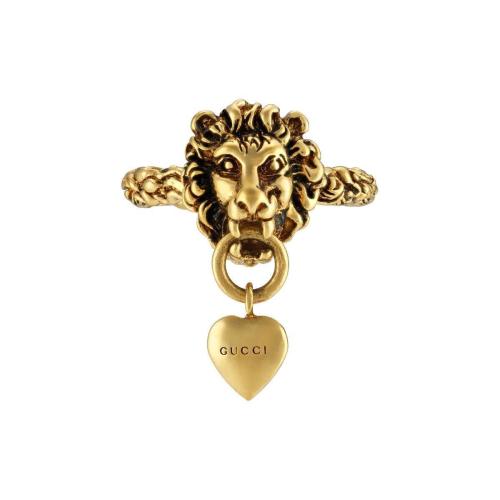  GUCCI古馳 22年秋冬 女士 獅頭和愛心戒指 645628 I4600 0933