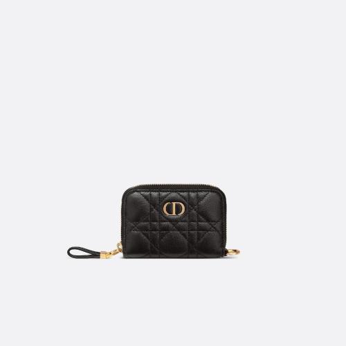  DIOR迪奧 女士 卡包 可拆卸卡夾-黑色柔軟牛皮革藤 S5034UWHC_M900 預(yù)定商品1-3周發(fā)貨