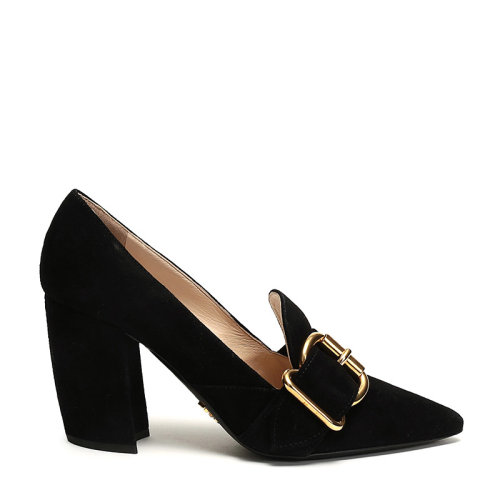 PRADA/普拉達(dá) 女士絨面皮革尖頭高跟鞋 1S773L 008 F 085