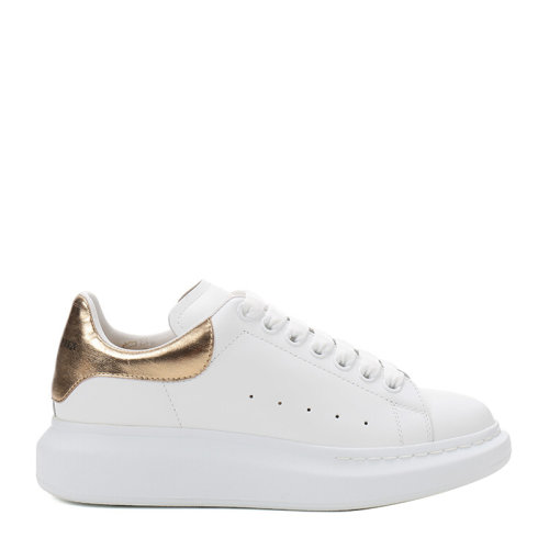 Alexander McQueen/亞歷山大麥昆 男士闊型白色金色尾小牛皮休閑鞋運(yùn)動(dòng)鞋厚底增高小白鞋男鞋
