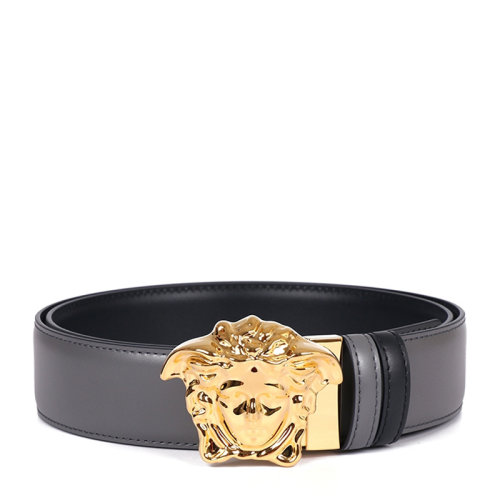 VERSACE 范思哲 男士 黑色牛皮金色美杜莎板扣雙面皮帶腰帶 男士腰帶 DCU6705-DVTPH-D4MBH