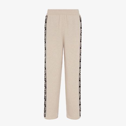  FENDI芬迪 22年春夏 男士 休閑褲 米色羊絨長褲 FZR016AI2DF0QWN