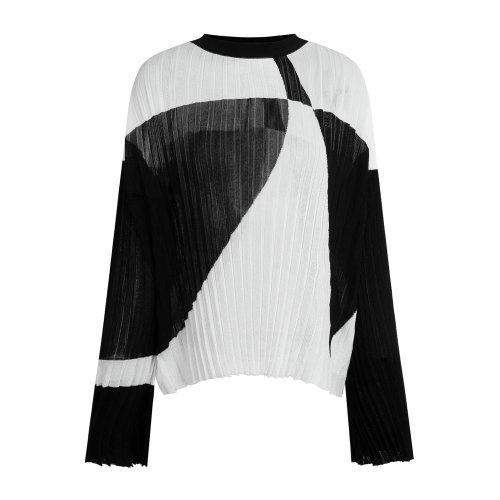 Balmain/巴爾曼 黑白拼色 RUNWAY款女士長(zhǎng)袖T恤  春夏