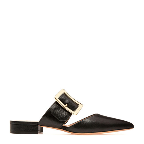 巴利 BALLY 女士 鞋靴  黑色皮質(zhì)尖頭平底淺口鞋涼鞋涼拖 女士涼拖