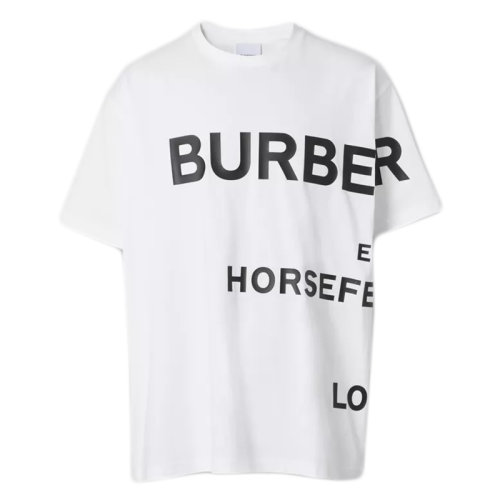 BURBERRY/博柏利 男士白色Horseferry 印花棉質(zhì)寬松 T 恤衫80406911
