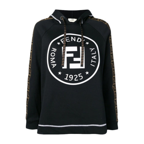 FENDI/芬迪  女裝 服飾 棉質(zhì)經(jīng)典F標志連帽長袖套頭衫 女衛(wèi)衣 FAF105