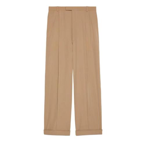  GUCCI古馳 22年秋冬 男士 飾Gucci標簽羊毛長褲 690474 ZAJSI 2602