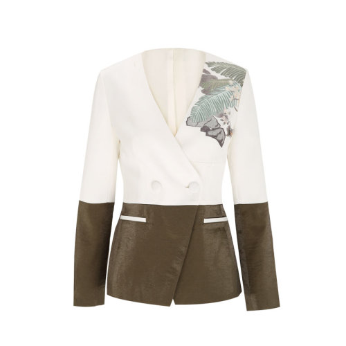 bifu by xingchen/彼伏拼接刺繡西裝女士西服