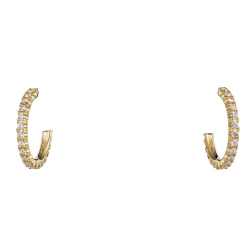 CARTIER/卡地亞 ETINCELLE系列 黃金鑲嵌鉆石小號圈形耳環(huán)B8301245