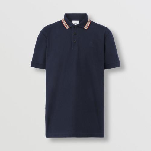  BURBERRY 22年秋冬 男士 標志性條紋衣領(lǐng)珠地網(wǎng)眼布棉質(zhì) Polo 衫 80562221