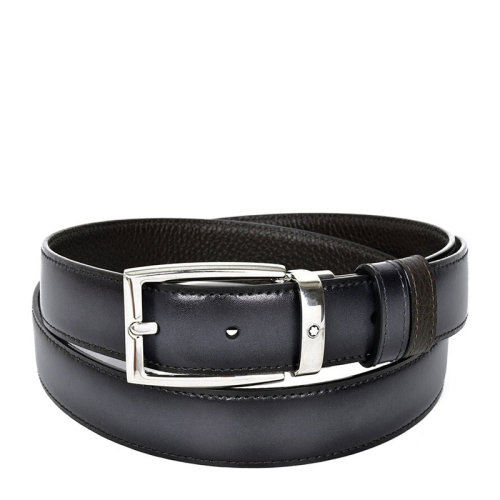 MontBlanc/萬(wàn)寶龍 男士經(jīng)典棕色灰色卡扣腰帶皮帶 123900