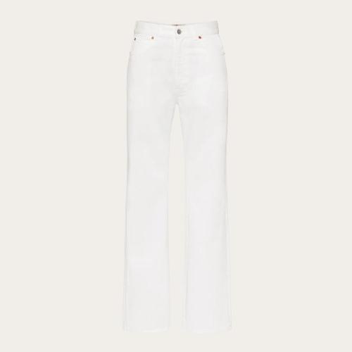  VALENTINO華倫天奴 22年秋冬 女士 牛仔褲 JEAN EN DENIM BLANC IMPRIMé Valentino Archive 1