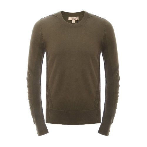 BURBERRY/博柏利 burberry服裝 羊毛深綠色圓領(lǐng)男士羊毛衫 男士針織衫/毛衣 80061361