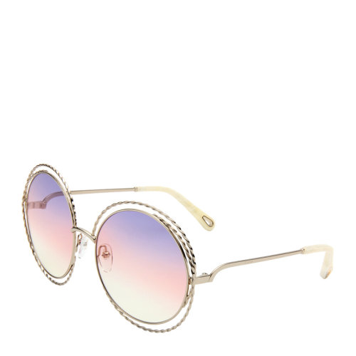 CHLOE/克洛伊 蔻依 圓形 大框 麻花 合金鏡框 女士太陽鏡 漸變色鏡片 墨鏡 眼鏡 CE114ST 58mm CHLOE 克洛伊