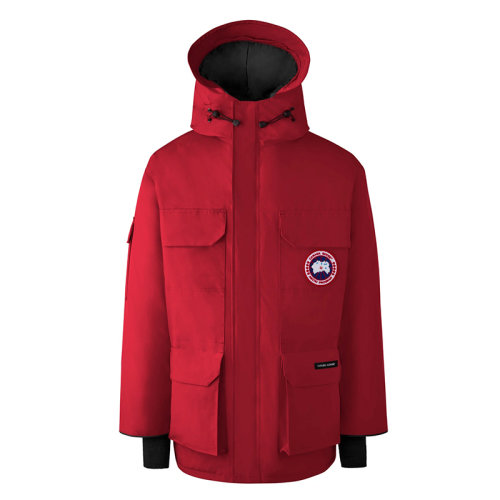 CANADA GOOSE/加拿大鵝   EXPEDITION系列 男士紅色連帽毛邊防風派克大衣4660M-ROUGE