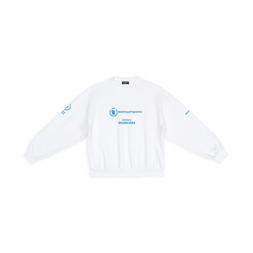 Balenciaga/巴黎世家 22年秋冬新款 WFP系列 女士白色純棉中重抓絨藝術(shù)畫印花衛(wèi)衣697869TMVL10908