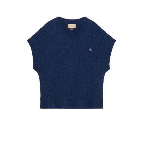  GUCCI古馳 22年秋冬 女士 羊絨短袖毛衣 679506 XKB63 4726