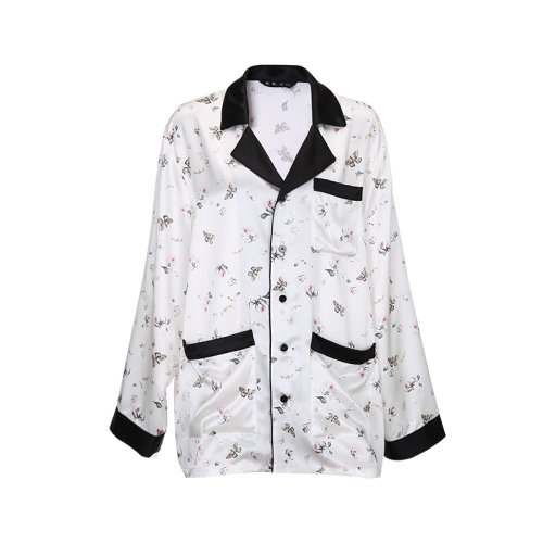 bifubyxingchen/彼伏男士蝴蝶真絲印花家居長(zhǎng)袖男睡衣/家居服