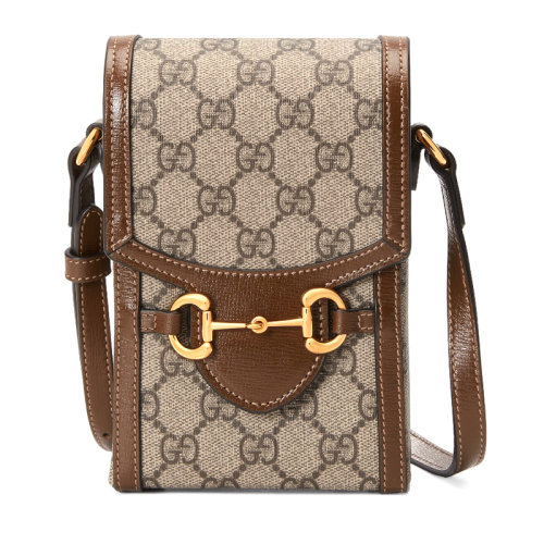 【香港】GUCCI/古馳  情侶款 經(jīng)典馬銜扣1955系列 復(fù)古迷你翻蓋手機(jī)包 迷你手袋 斜挎單肩包