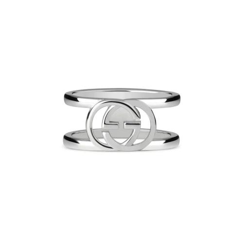  GUCCI古馳 22年秋冬 女士 互扣式雙G寬版開(kāi)口戒指 295716 J8400 8106