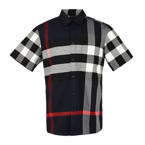 BURBERRY/博柏利巴寶莉襯衫經(jīng)典格紋襯衫男士短袖襯衫8020855