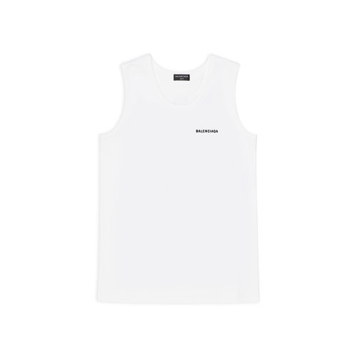 Balenciaga/巴黎世家 22年秋冬新款 男女同款白色棉質(zhì)混紡寬松背心無袖上衣697880TMVM39040