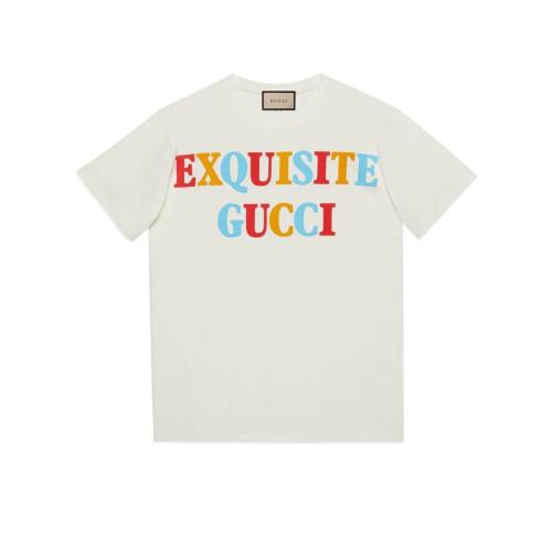  GUCCI古馳 22年秋冬 女士 重磅針織棉T恤 717422 XJEXG 9095