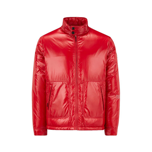 Moncler/蒙克萊 22年秋冬新款 Maya 70系列FRGMT藤原浩合作款 男士櫻桃紅色漆面尼龍面料Stan短羽絨服H209U1A00004M214945R