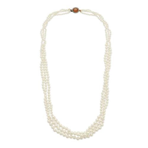  GUCCI古馳 22年秋冬 女士 互扣式雙G玻璃珍珠項(xiàng)鏈 716617 I9654 8486