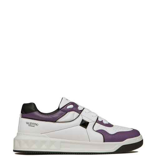 Valentino/華倫天奴 22年早春新款 ONE STUD系列 男士白色/紫色/黑色軟羊皮革低幫運動鞋XY2S0E71NWNZ32