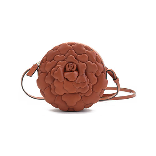 Valentino/華倫天奴  女士牛皮玫瑰花瓣圓形單肩斜挎包 VW2B0I32IKP