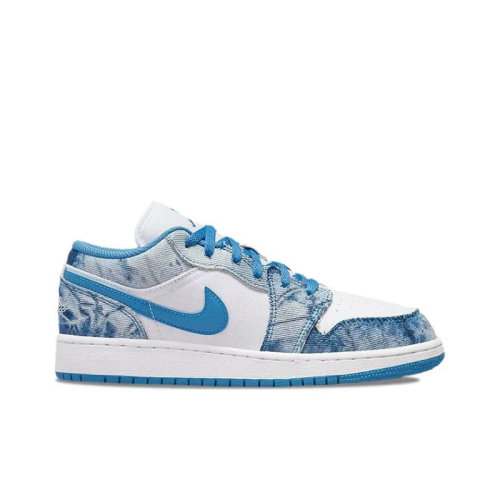 Nike/耐克 Air Jordan 1 Low AJ1 女款 水洗丹寧 低幫 運動 休閑 籃球鞋 DM8947-100