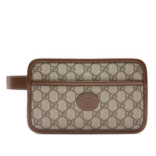 GUCCI/古馳   方形復(fù)古米色/烏木色GG Supreme公文包手拿包62576492TCG8563