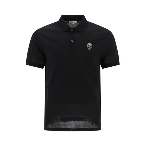  Alexander McQueen/亞歷山大麥昆 男士黑色棉質(zhì)短袖Polo衫 666628-QRX01-1000 PLFSX