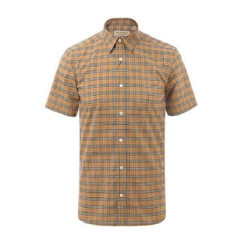  BURBERRY/博柏利 男士卡其色棉質(zhì)短袖襯衫 80038521 PLFSX