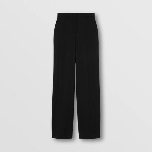  BURBERRY 22年秋冬 女士 刺繡徽標羊毛量裁長褲 80611211