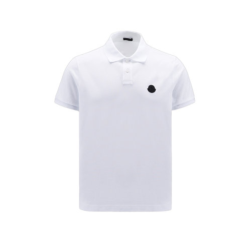 Moncler/蒙克萊 22年秋冬新款 男士光學(xué)白色純棉徽標(biāo)貼片短袖polo衫H20918A0000784556001