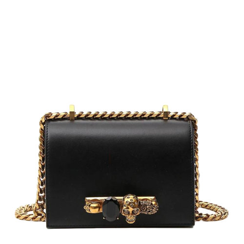 Alexander McQueen/亞歷山大·麥昆  女士小牛皮骷髏扣時(shí)尚單肩包斜挎包