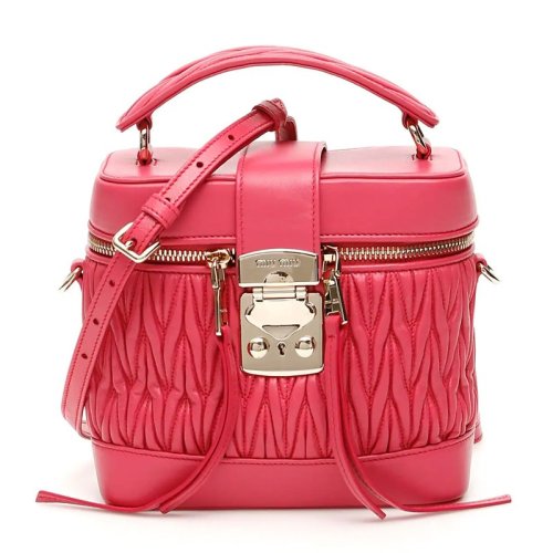  Miu Miu/繆繆 女士玫紅色皮革手提包 5VT005 N88 F01BK PLSX